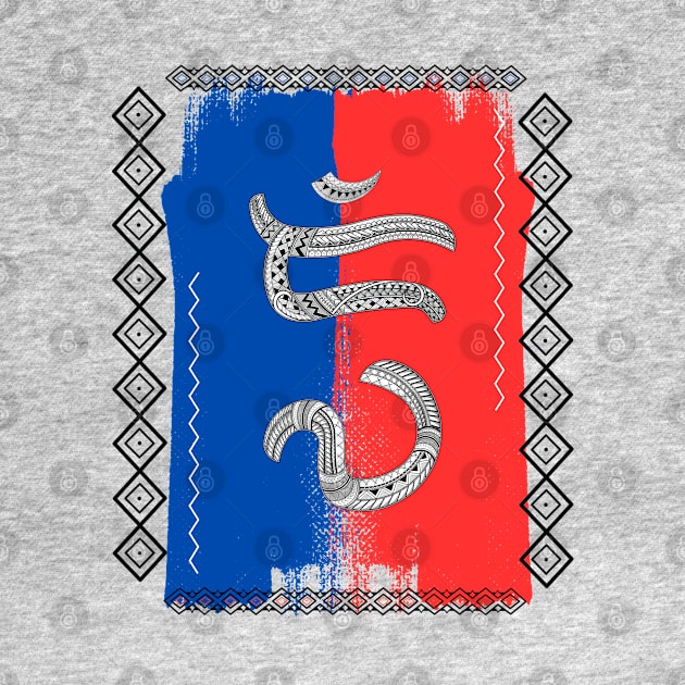 Philippine Flag / Baybayin word Diwa (Spirit / Sense) by Pirma Pinas